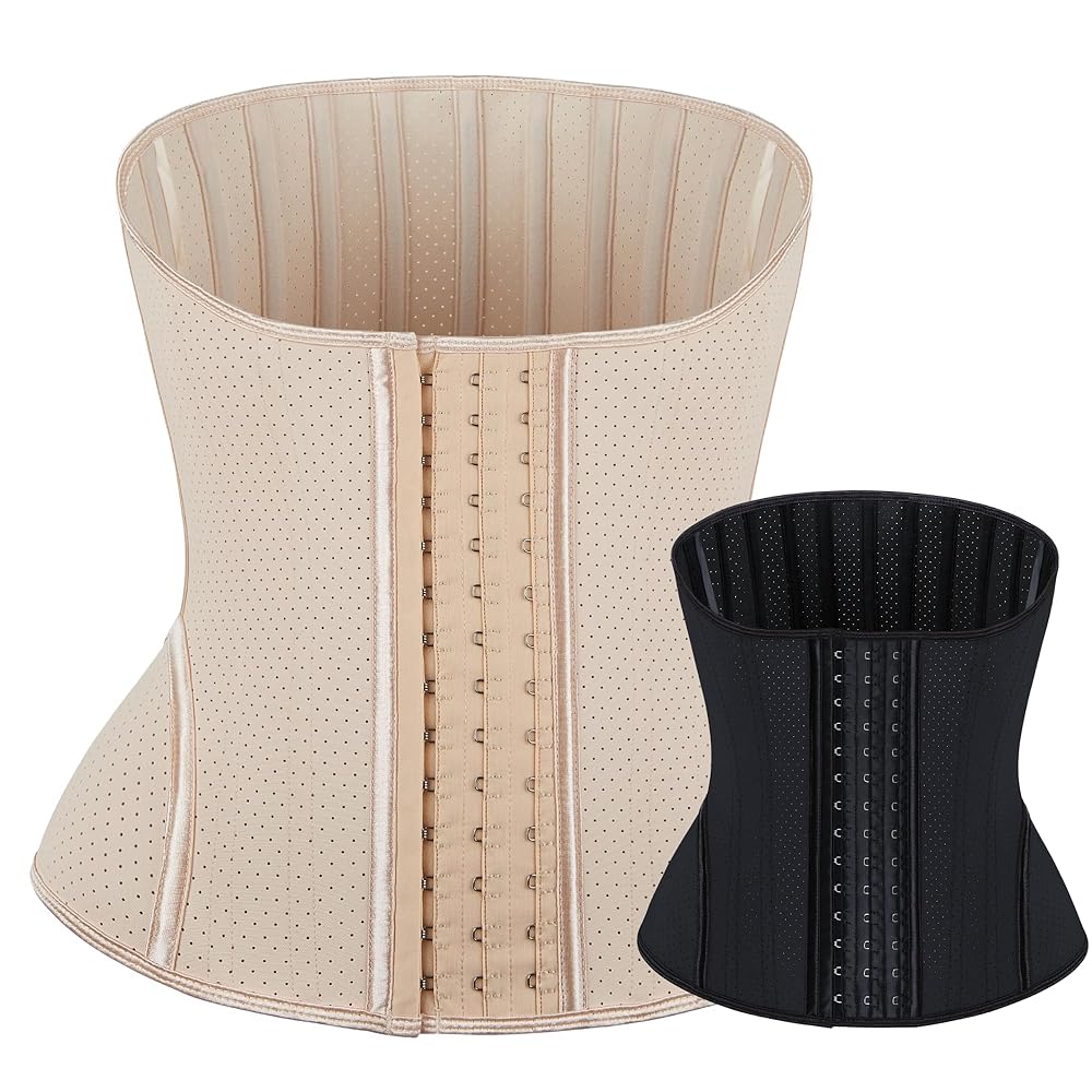 Latex Waist Trainer For Women - Beige Underbust Corset Top
